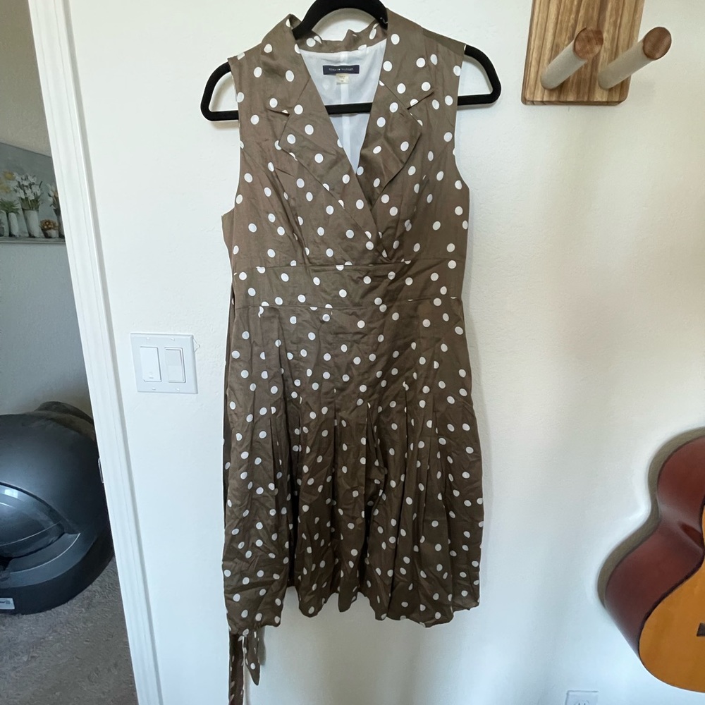 Tommy Hilfiger Brown Dress with white spots